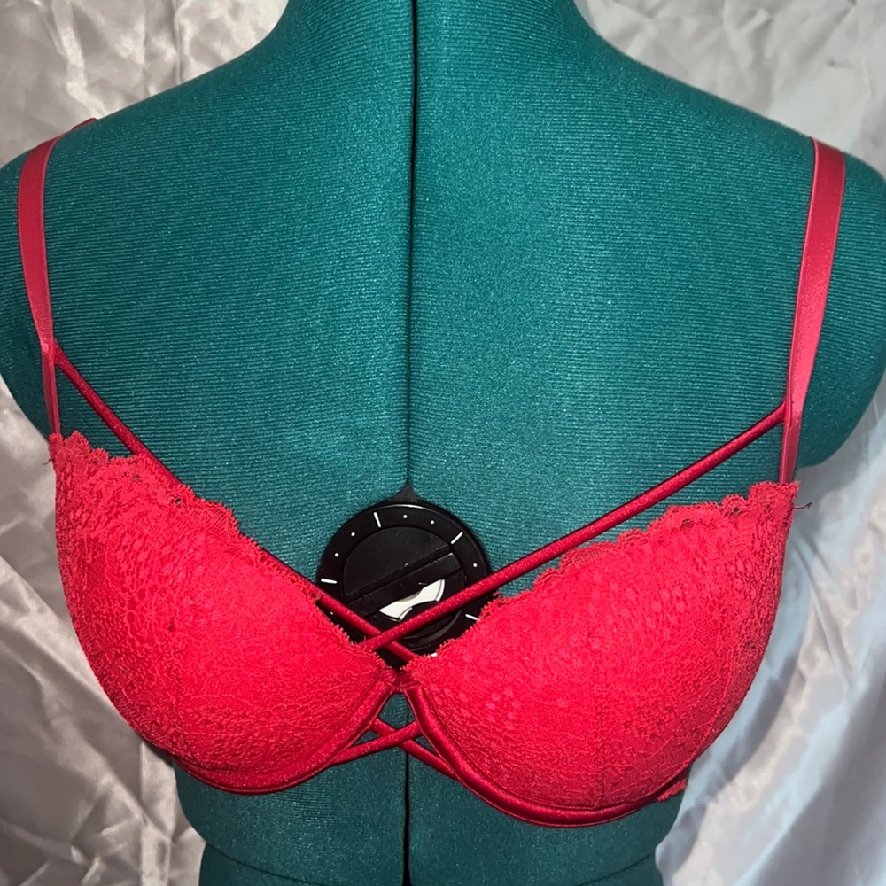 PINK Victorias Secret Red Lace Bra